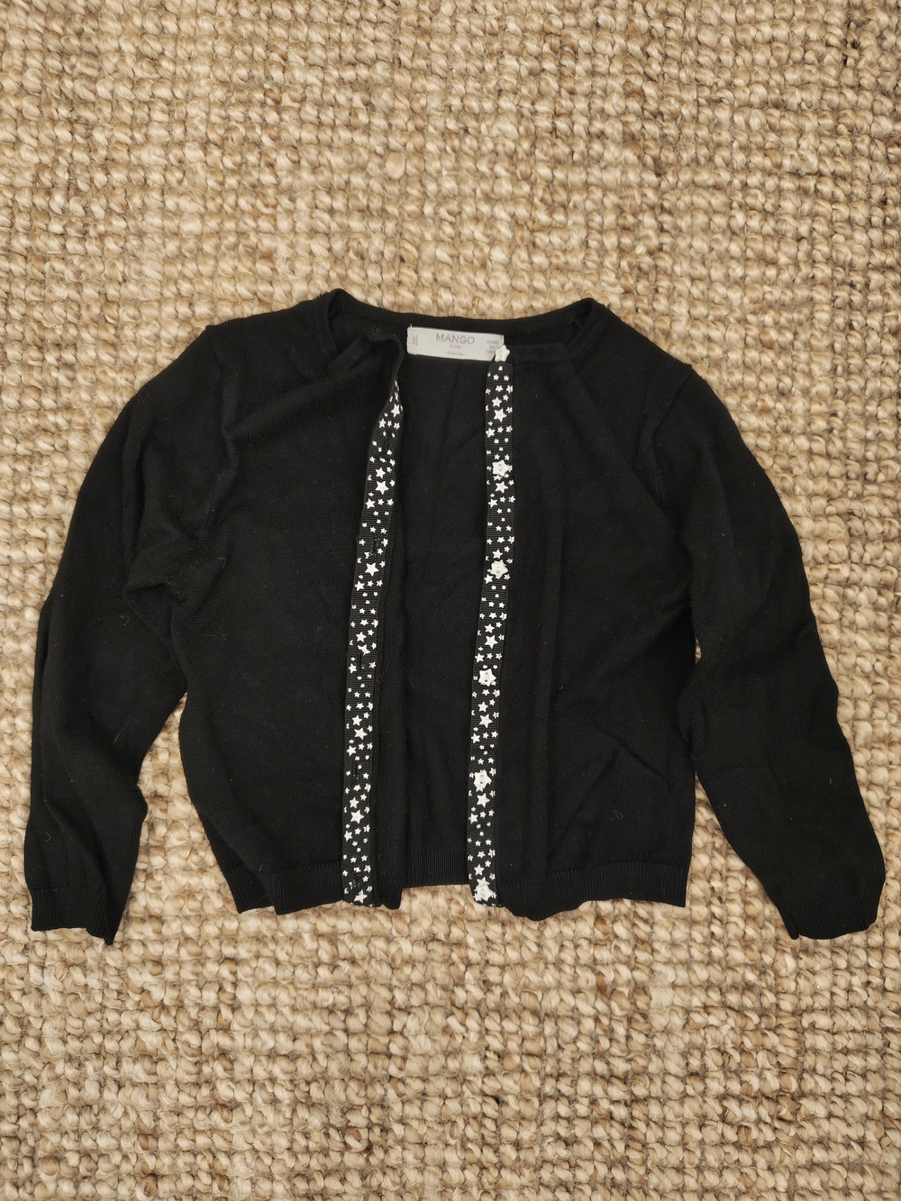 Mango Black Cardigan with Star Trim